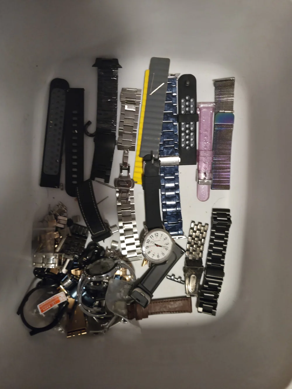 Mixed Watch Straps and Replacement Bands - Black, Silver, Blue, Pink, Yellow